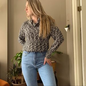 Comfy black & white chunky sweater